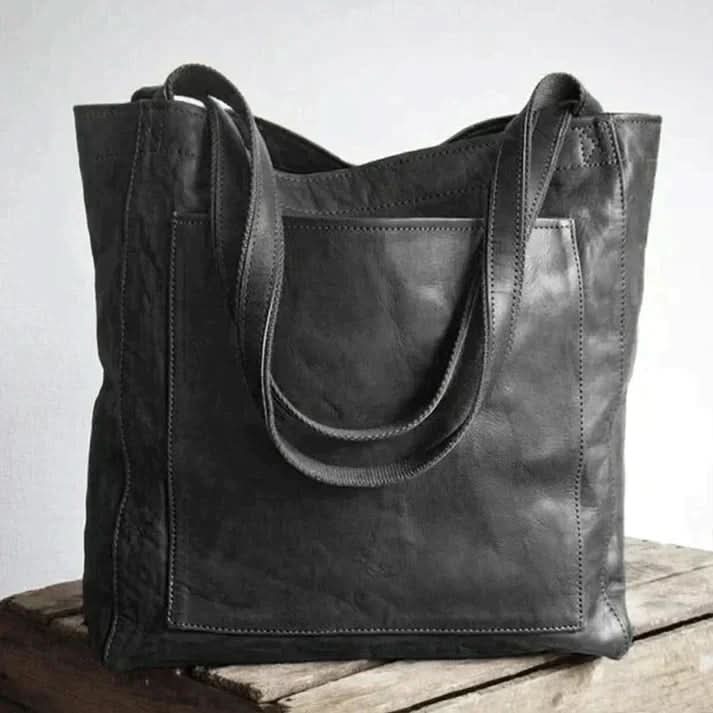 Shoulder Bag Leather-Look Multiple Compartments Adjustable Strap