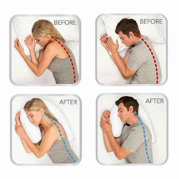 Side Sleeper Pillow Memory Foam Ear Cutout Removable Cover