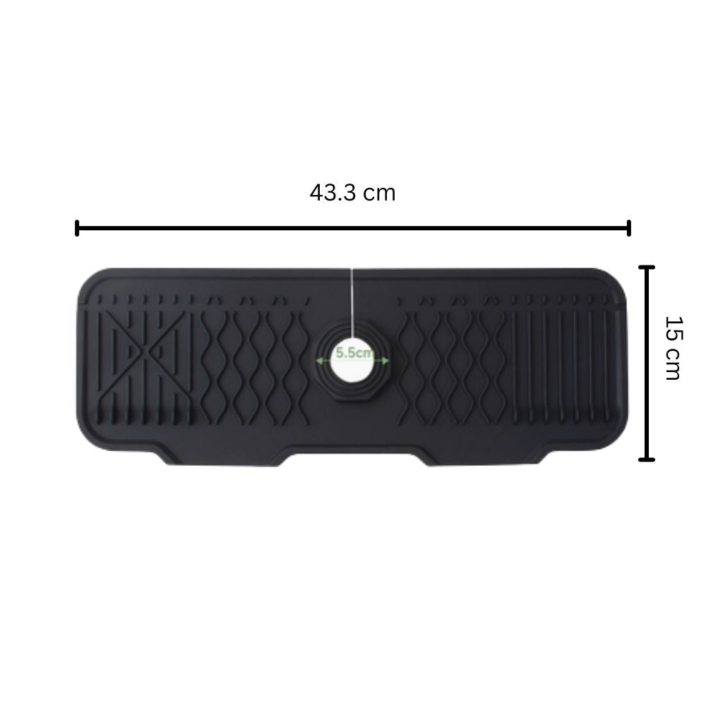 Sink Mat Sloped Drain & Foldable Edges