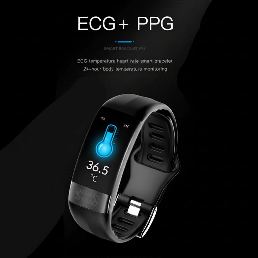 Smartwatch ECG & Blood Pressure Monitoring 10-Day Battery Life
