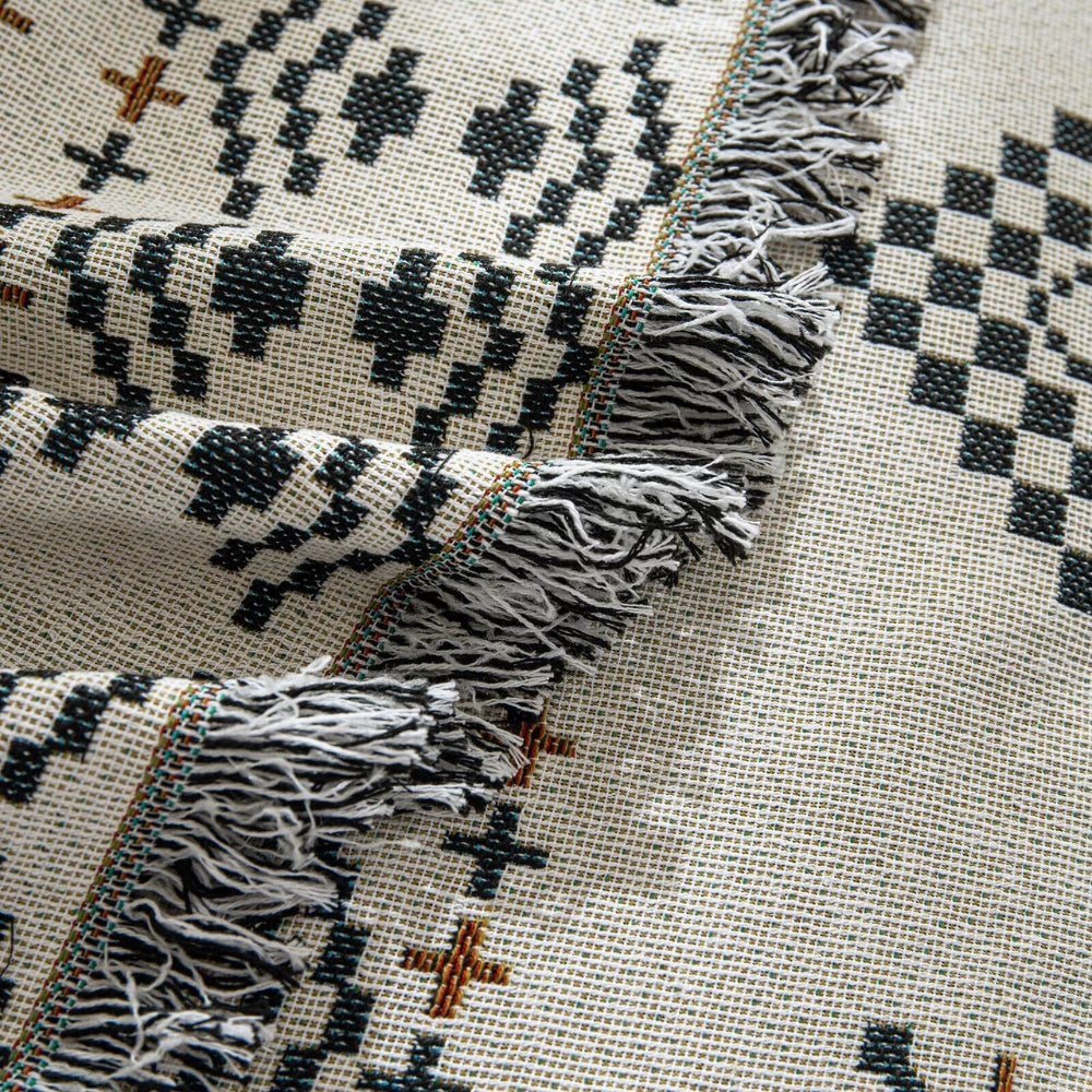Sofa Cover Boho Woven Cotton-Microfiber Non-Slip