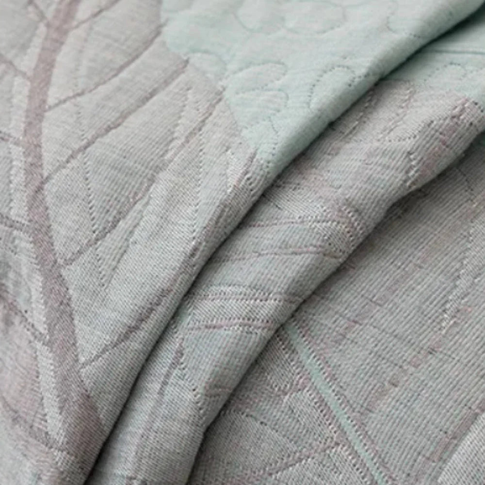 Sofa Cover Breathable Cotton Gauze Leaf Pattern Machine Washable