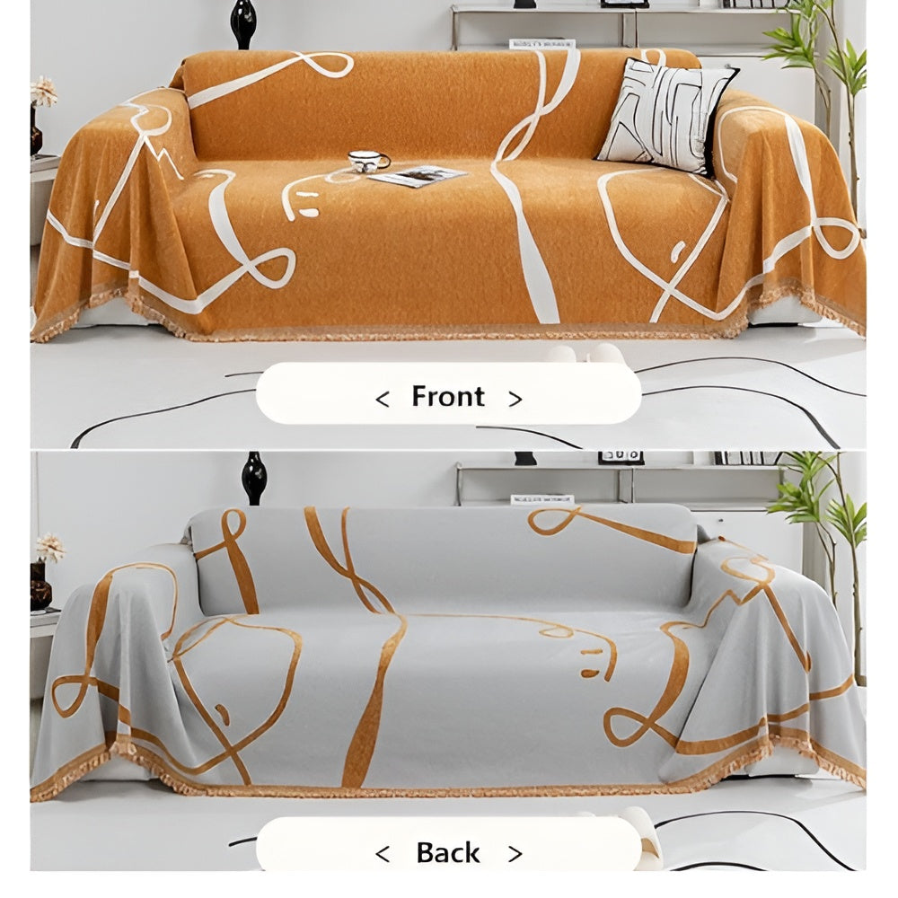 Sofa Cover Reversible Chenille Dustproof & Pet-Friendly