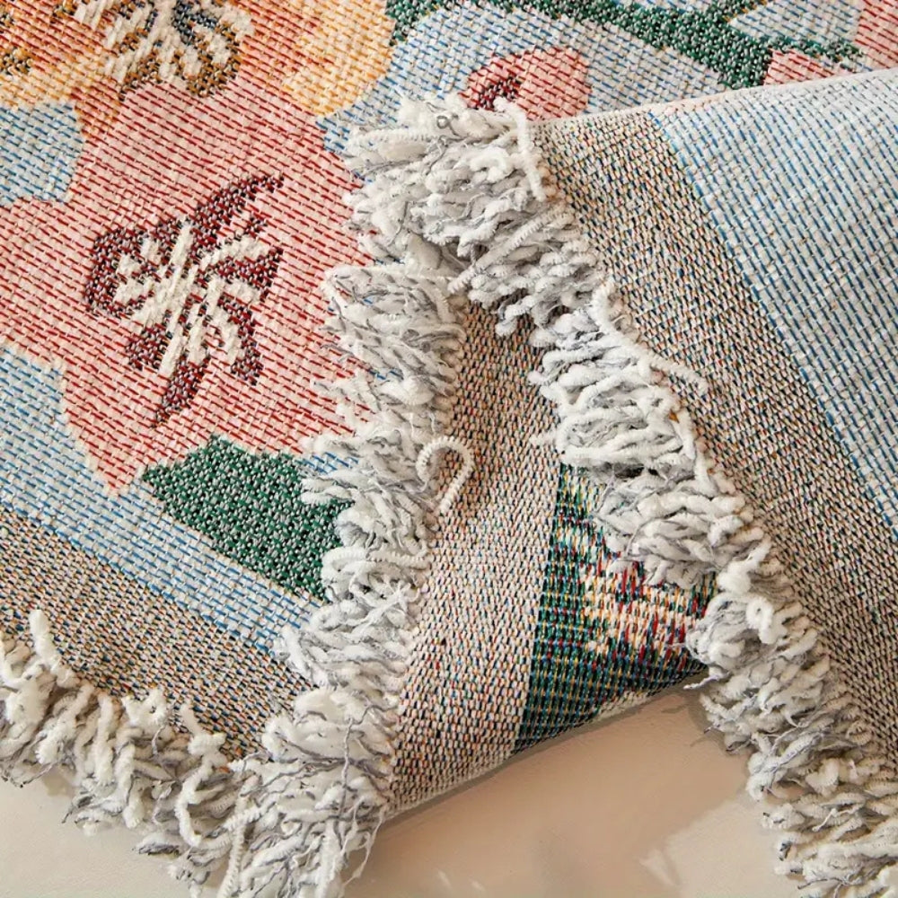 Sofa Cover Reversible Floral Jacquard Cotton-Microfiber Machine-Washable