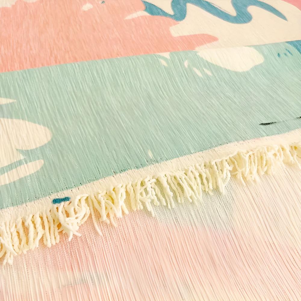 Sofa Cover Watercolor Print Cotton-Linen Machine Washable