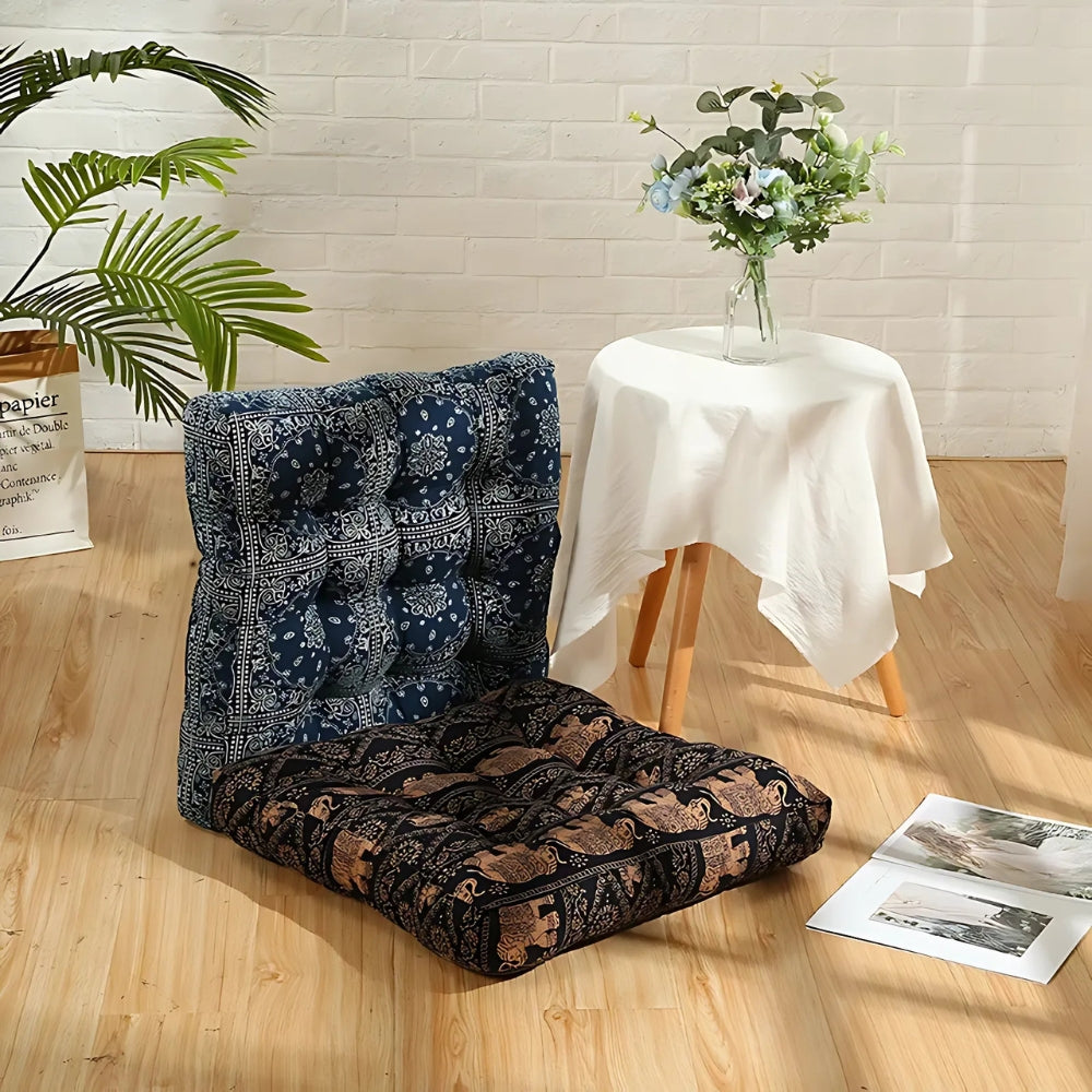 Square Seat Cushion Microfiber Removable Cover & Anti-Slip Strap
