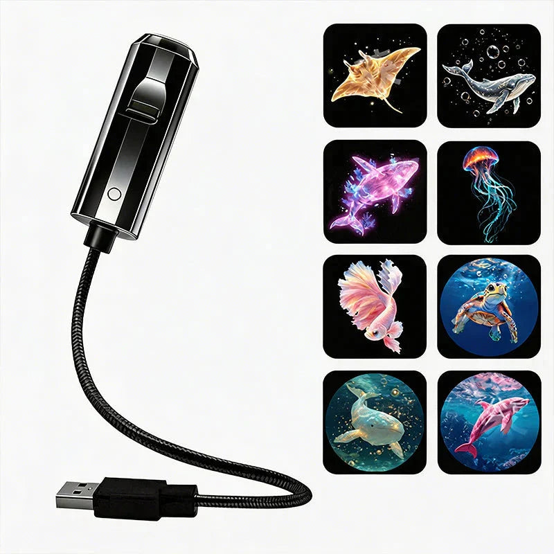 Star Projector Night Light 10 Slides Flexible USB Arm