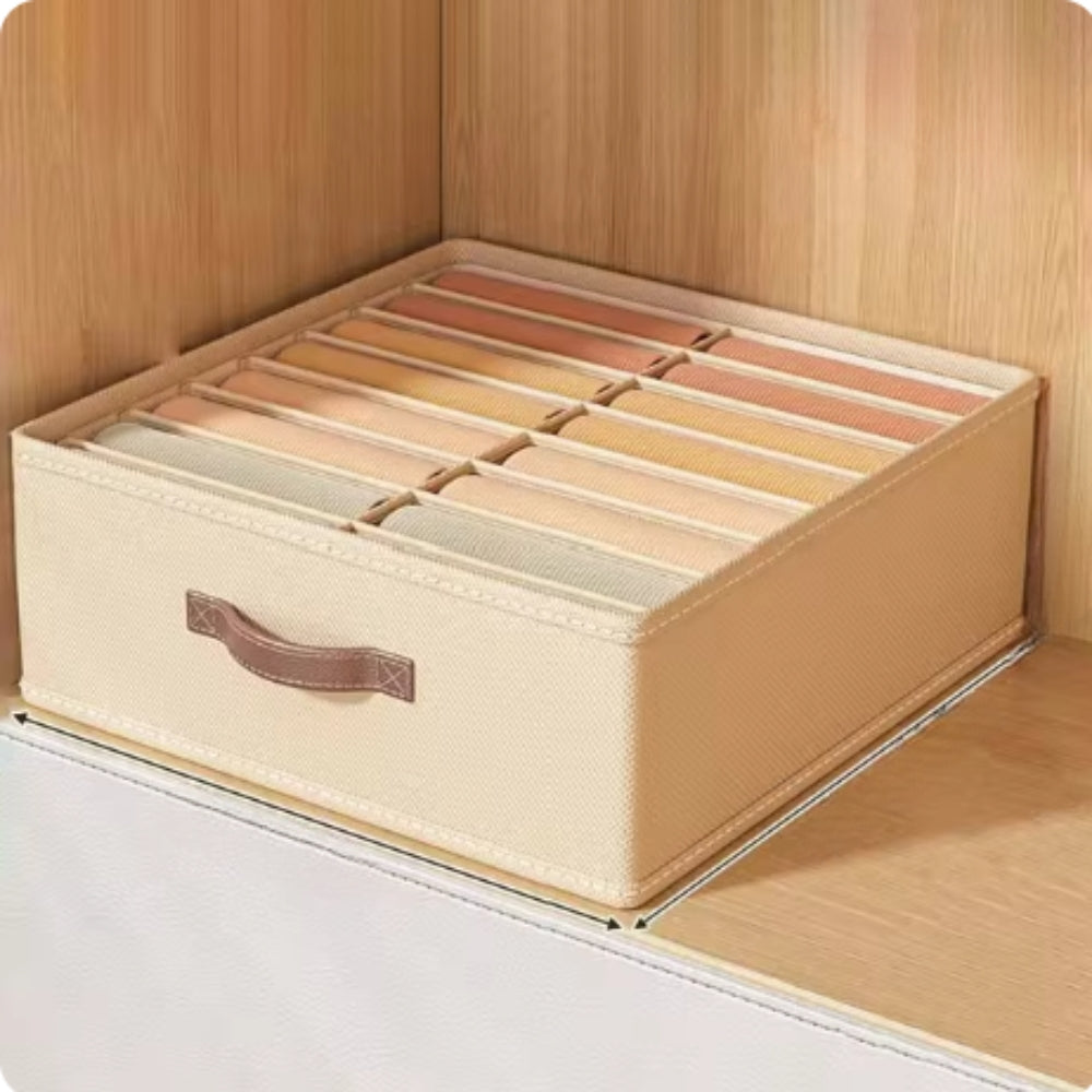 Storage Container Drawer-Style Multi-Compartment Cotton Linen