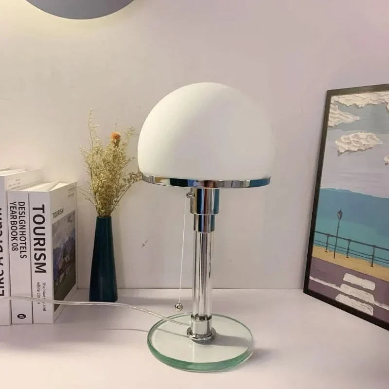 Table Lamp Antique Glass Shade Bauhaus-Inspired Ambient Lighting