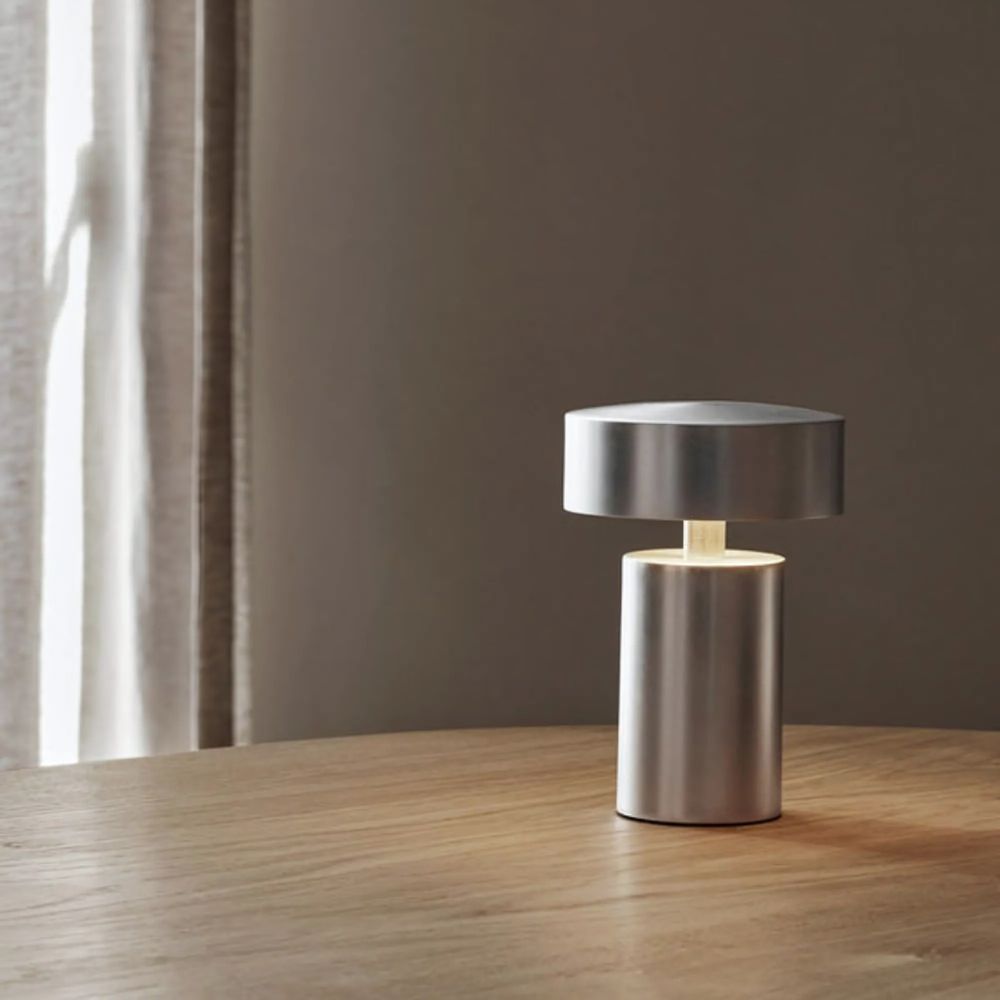 Table Lamp Slim Column Energy-Efficient LED Bulb Included