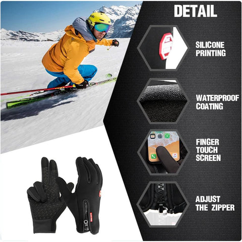 Thermal Gloves Fleece-Lined Touchscreen-Compatible Nonslip Grip