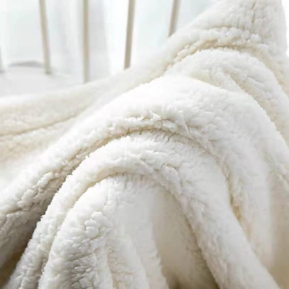 Throw Blanket Velvet & Sherpa Double-Sided Machine Washable
