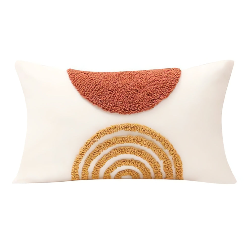 Throw Pillow Cover Geometric Velvet Embroidery Cotton Machine Washable