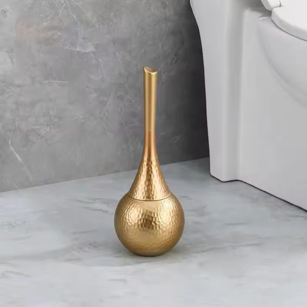 Toilet Brush Firm Bristles Ergonomic Handle Concealed Storage Base