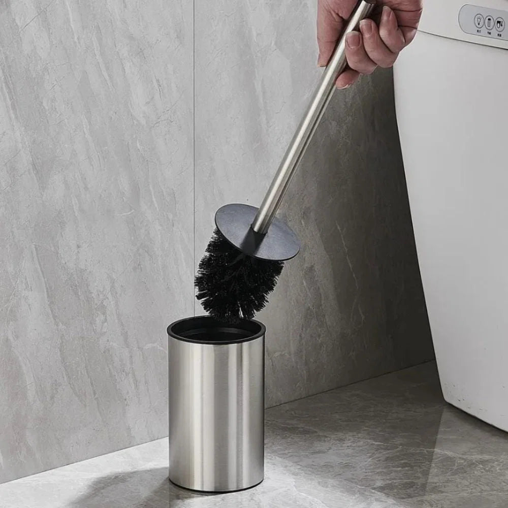Toilet Brush Set Stainless Steel Upright Holder
