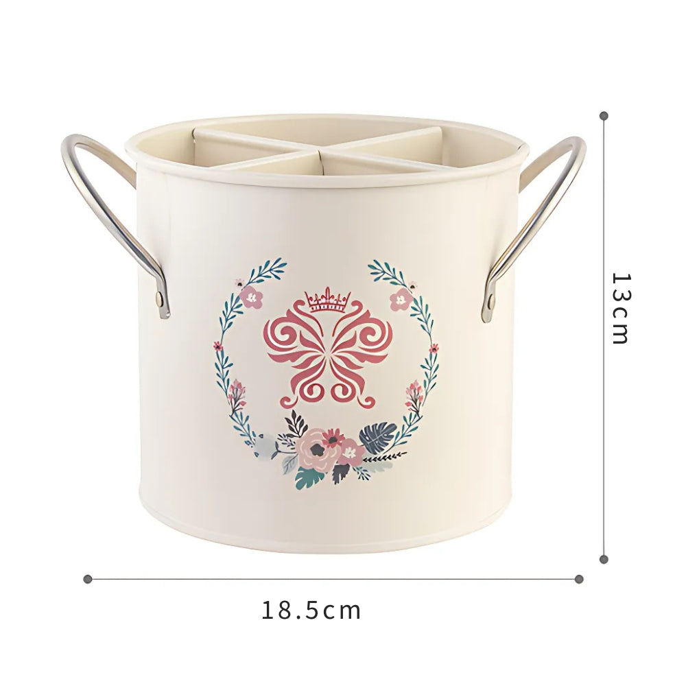 Utensil Organizer Enamel Cast Iron & Divider Lid