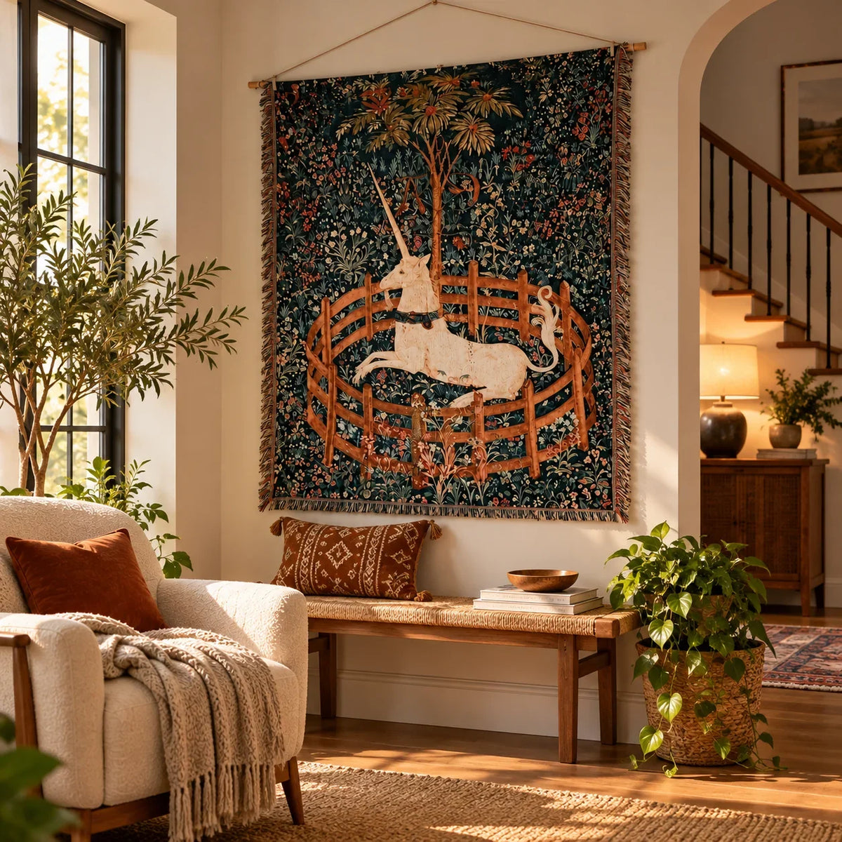 Wall Tapestry Medieval-Inspired Design Multiple Sizes