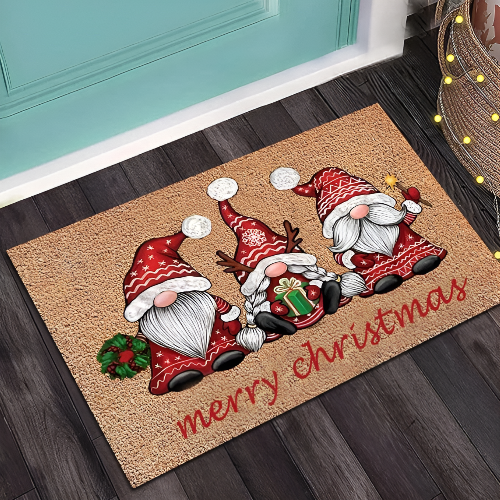 Welcome Mat Gnome Design Non-Slip Washable