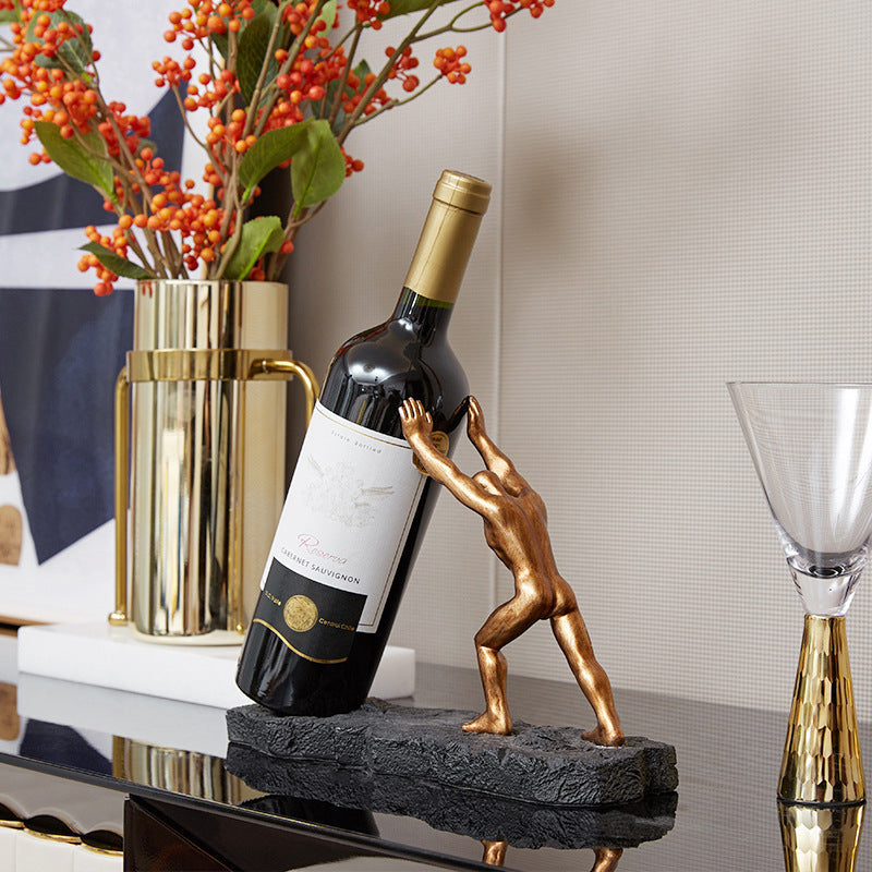 Chic Wine Display Stand in Luxurious Bronze Finish