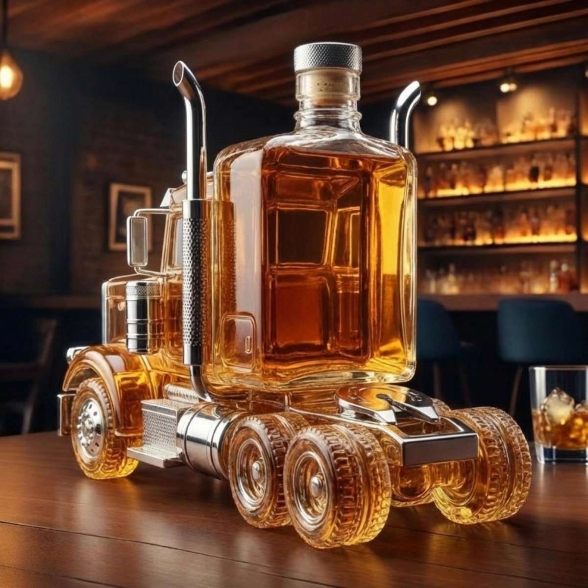 Charming Truck-Inspired Glass Carafe for Spirits