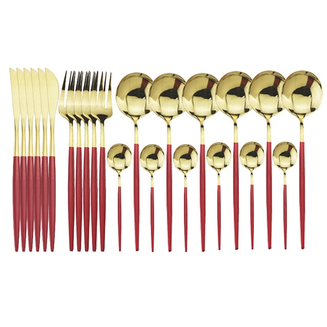 Sophisticated 24-Piece Stainless Steel Flatware Collection
