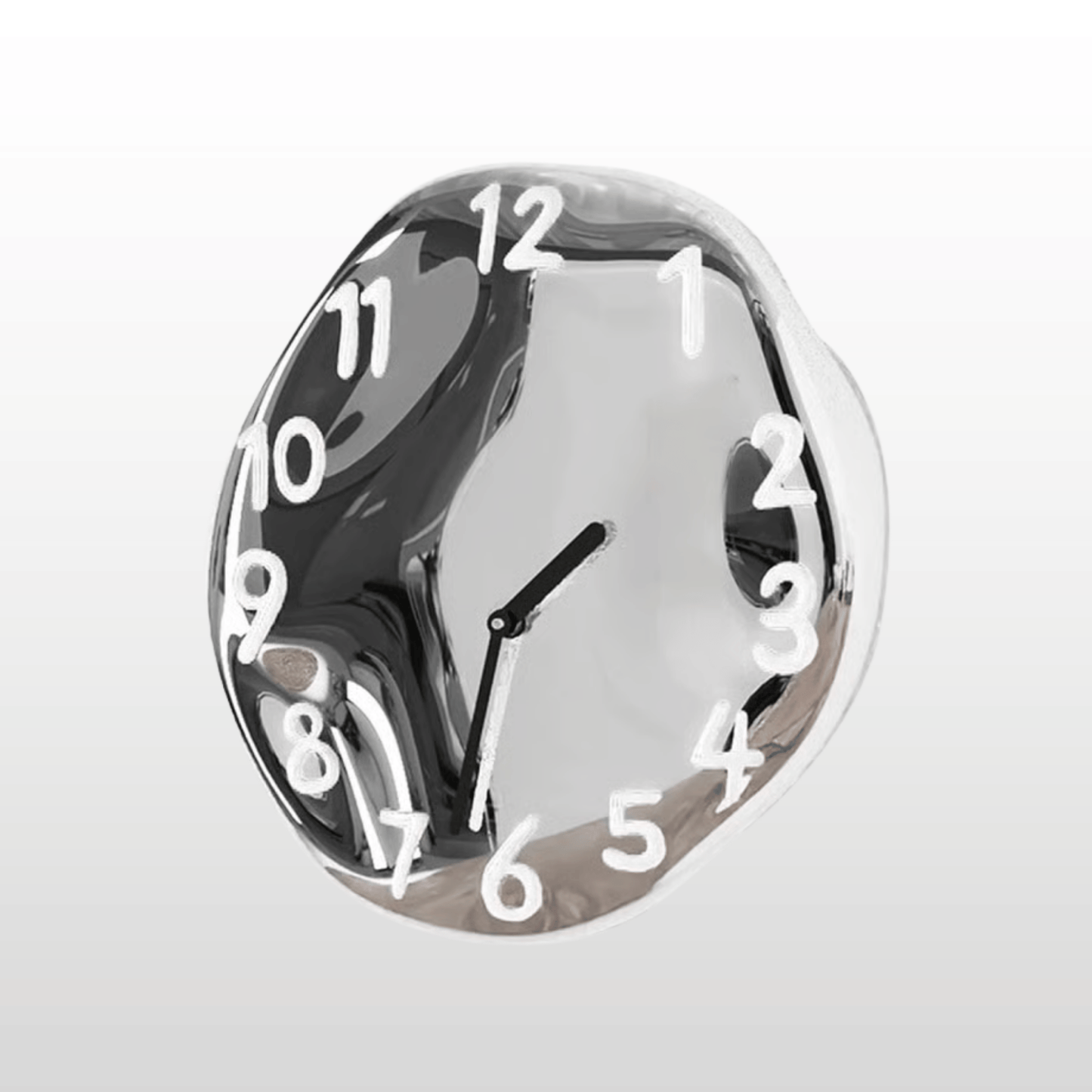 Elegant Ceramic Wall Clock with Polished Chrome Details