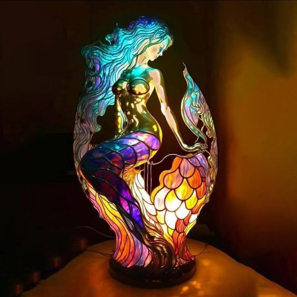Vivid Animal-Shaped Table Lamp with Stained Glass Design