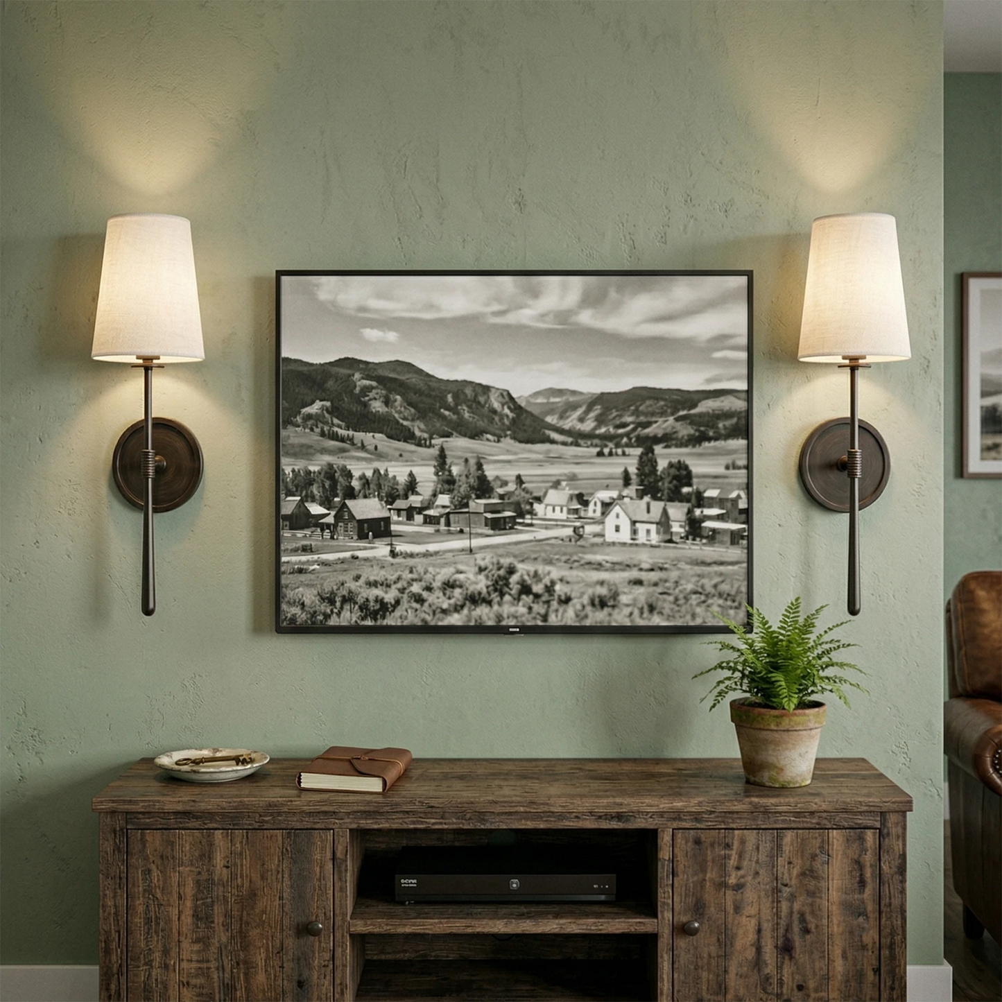 Stylish Fabric Shade Wall Light – Adjustable Brass & Bronze Finishes