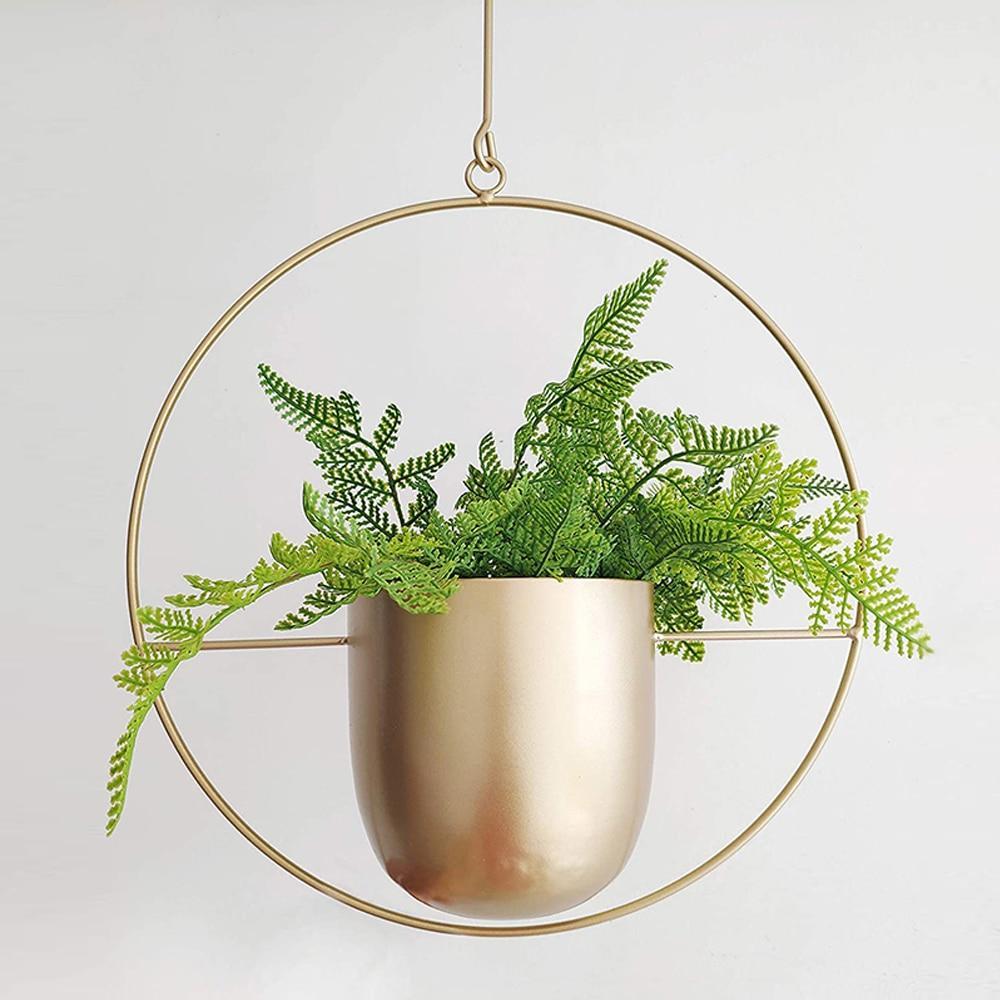 Sleek Iron Hanging Planter for Stylish Indoor Greenery