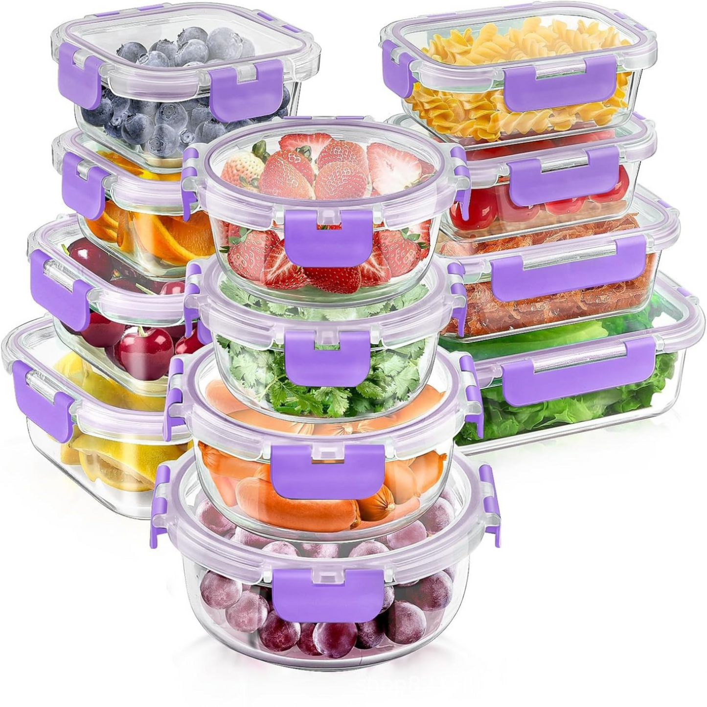 Stackable Glass Food Storage Set for Effortless Meal Prep