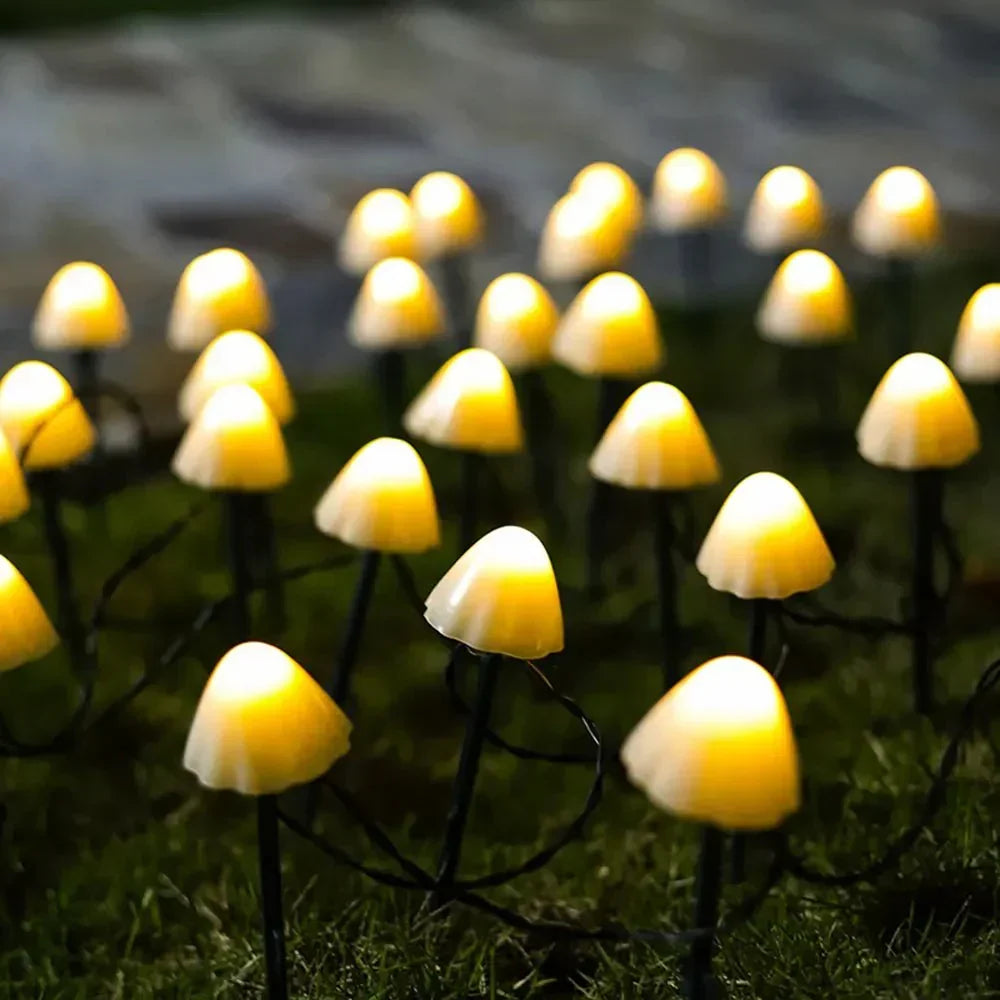 Solar-Powered Mushroom-Shaped Outdoor Pathway Lights