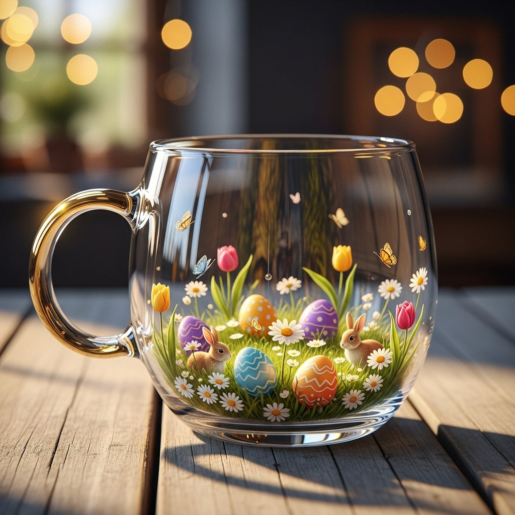 Charming Holiday Glass Mug for Cozy Beverages