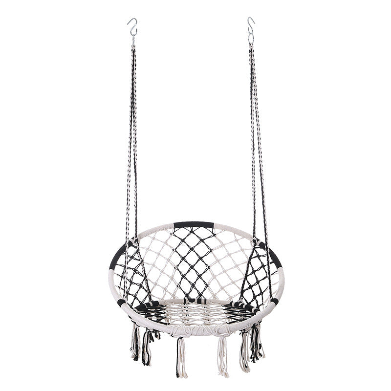 Coastal-Inspired Outdoor Hanging Chair - Durable Cotton & Steel