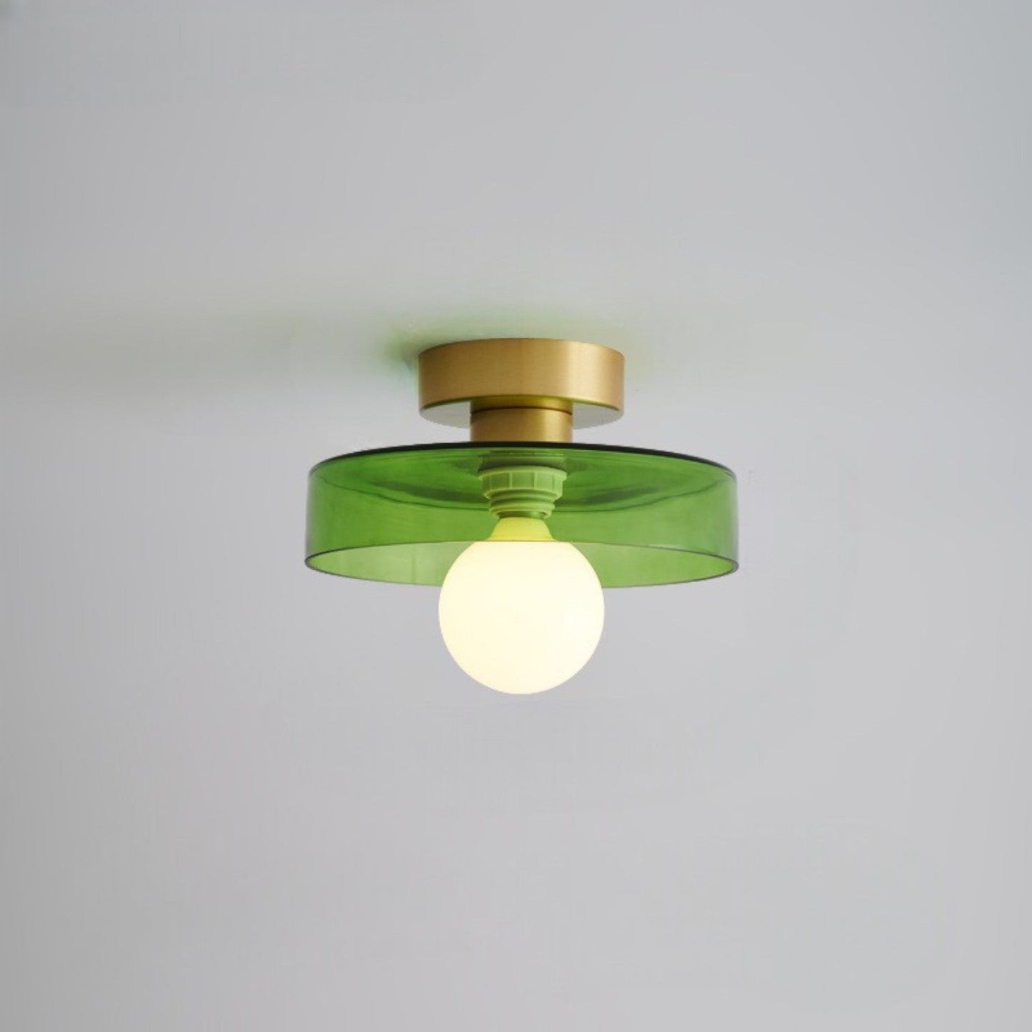 Sleek Round Glass Ceiling Light with Adjustable LED