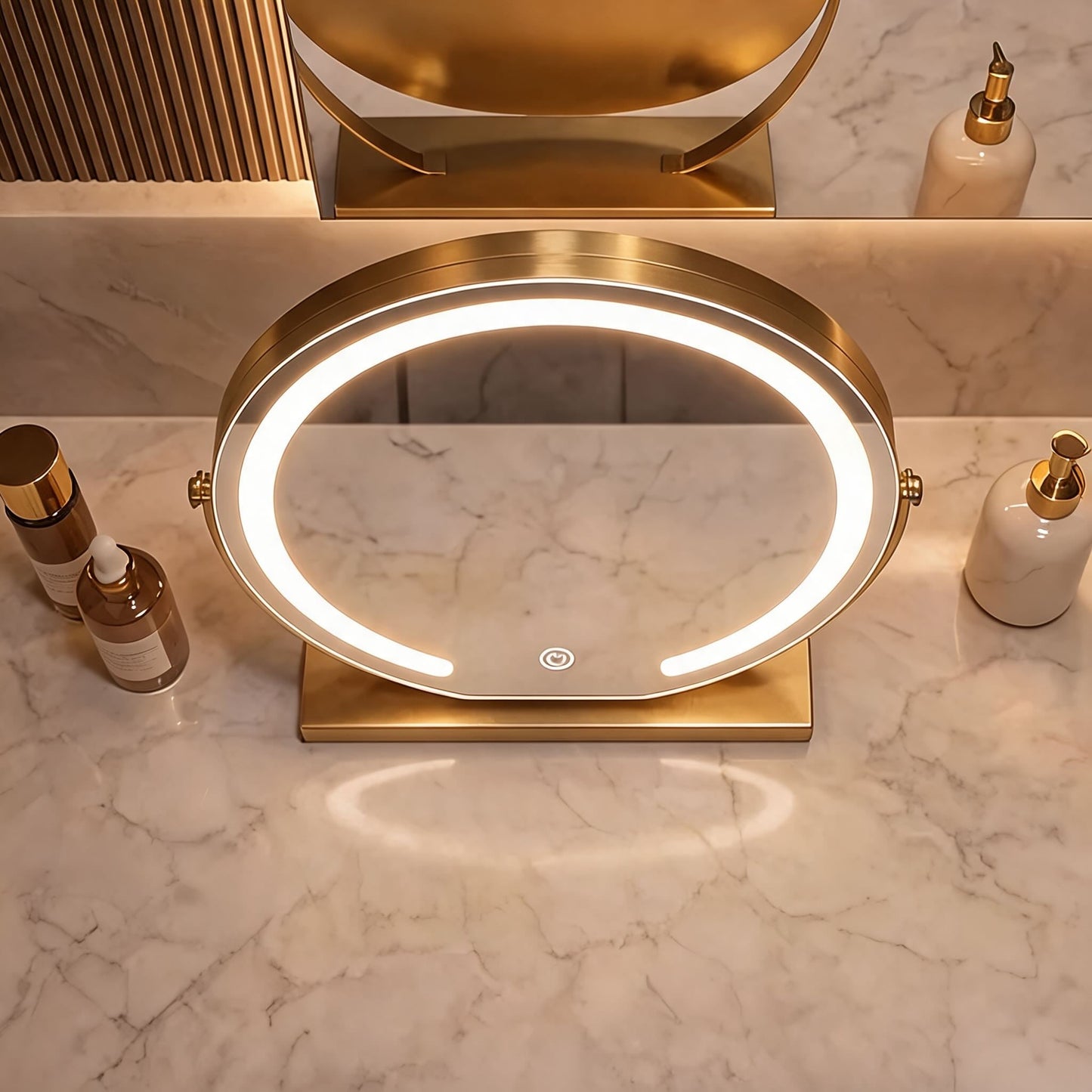 Illuminated 15x Magnification Makeup Mirror with 360° Rotation