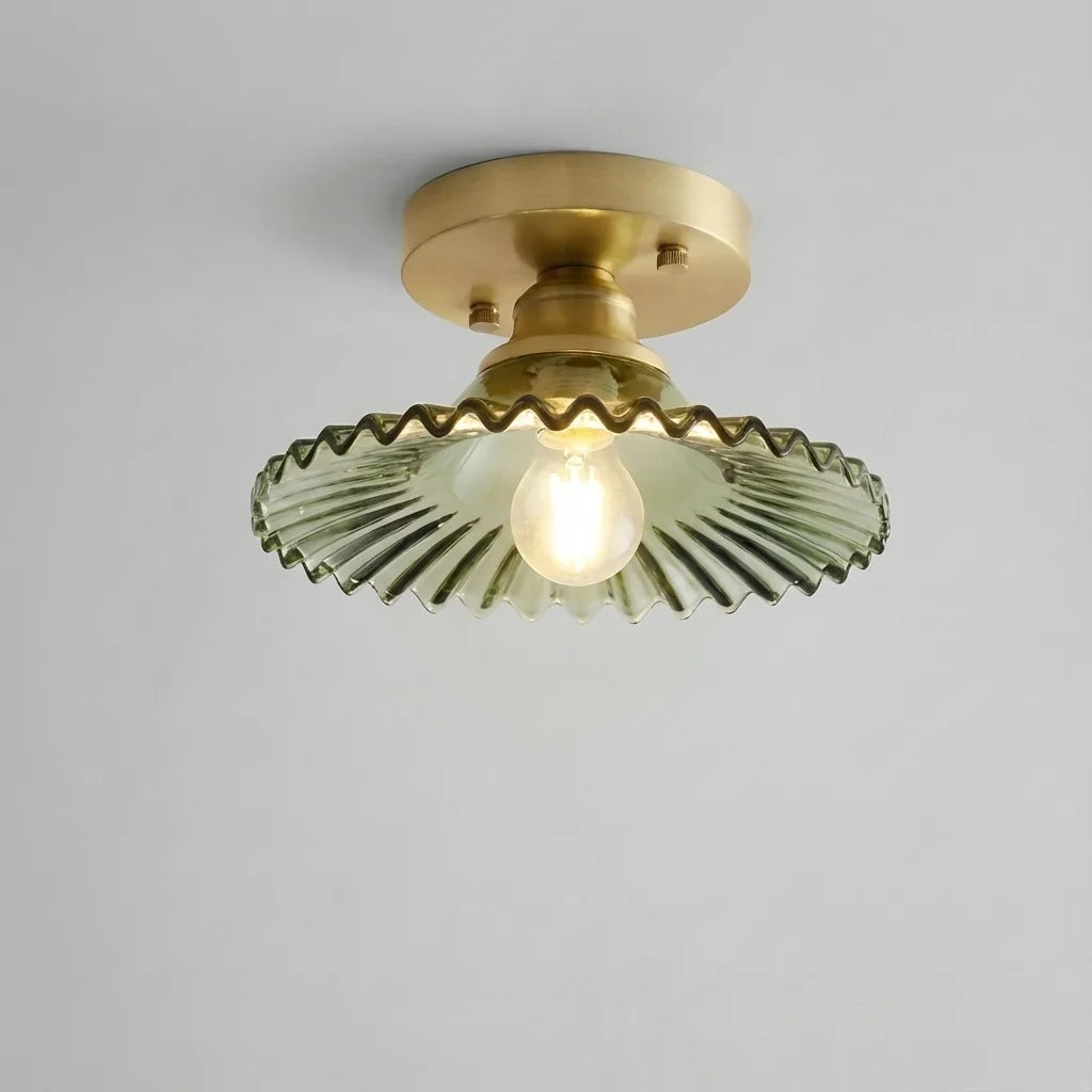 Elegant Semi-Flush Mount Light with Textured Glass Shade