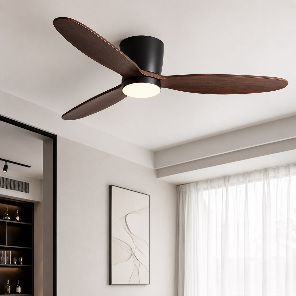 Sleek 6-Speed Ceiling Fan with Integrated LED Lighting