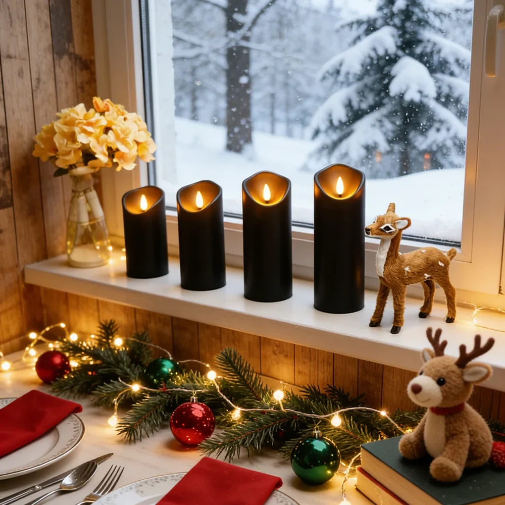 Set of 5 LED Candles Without Flame – Wobbling Design