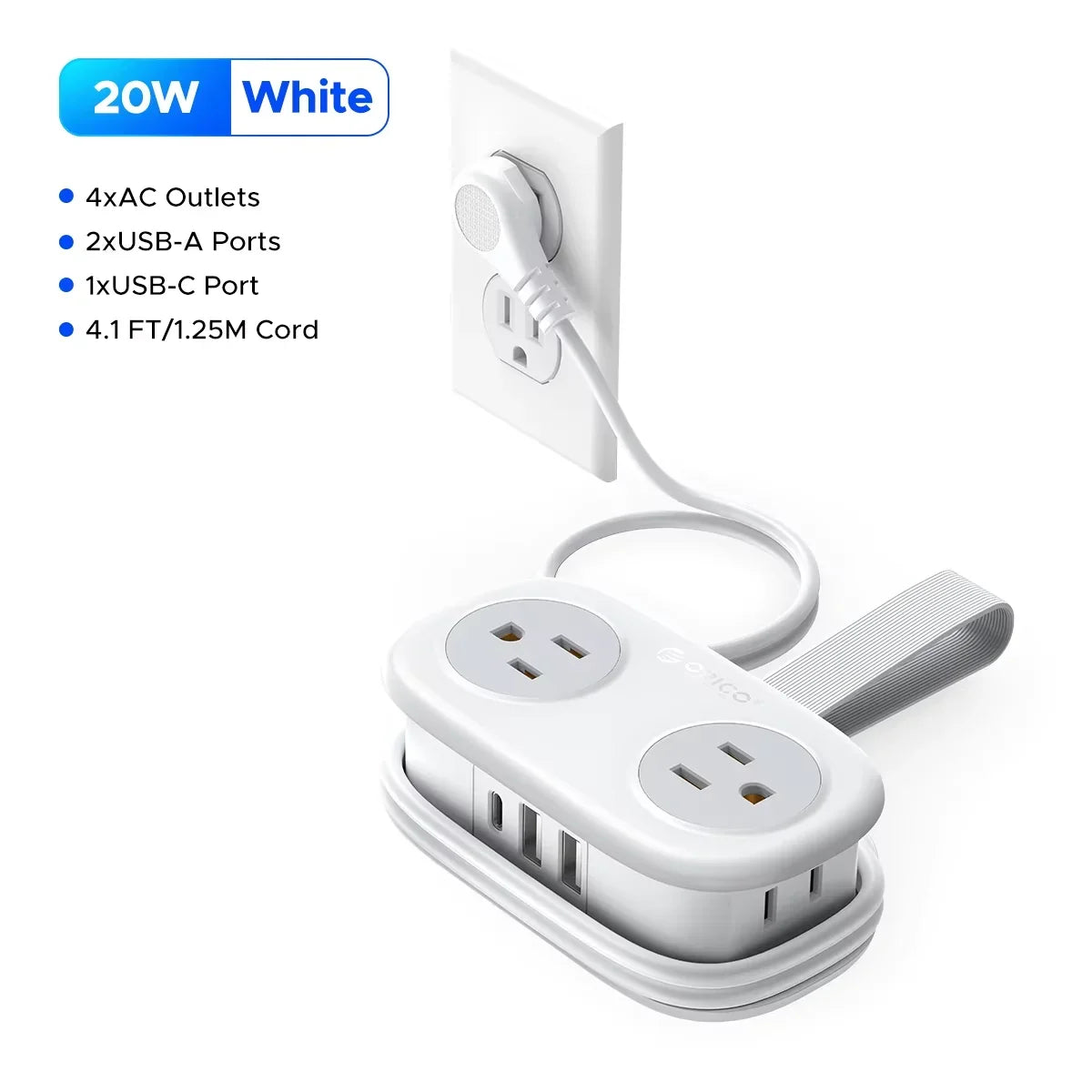 Power Strip with 4 Outlets and Surge Protection