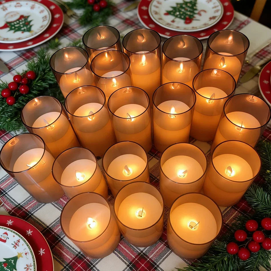 Set of 3 Rechargeable LED Candles with USB Charging
