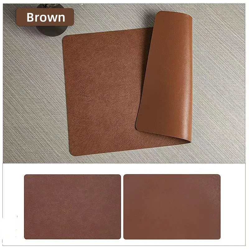 Stylish & Practical Reversible Faux Leather Placemats