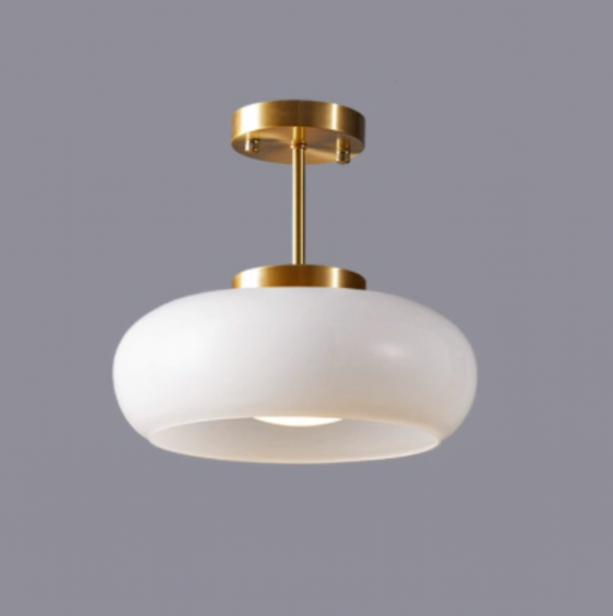 Sophisticated Glass Ceiling Light with Elegant Metal Frame