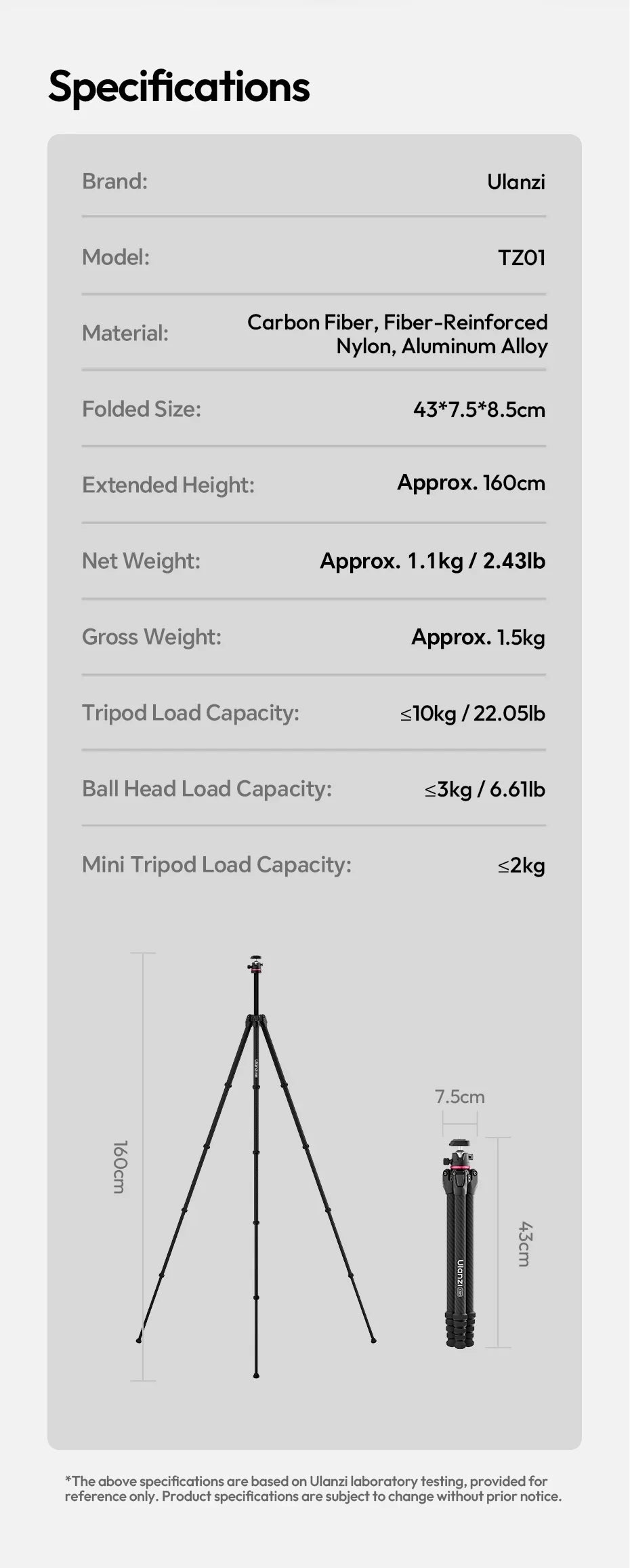 Carbon Fiber Tripod and Monopod Combo - 2-in-1 Design