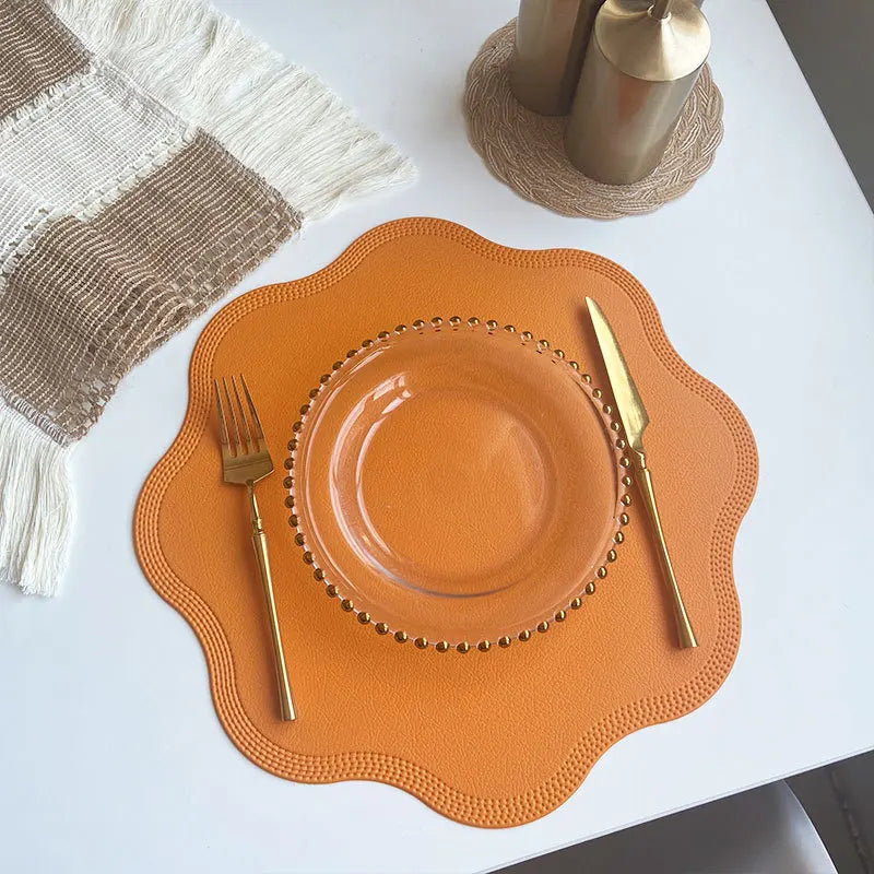 Chic Round Table Mats with Artistic Floral Design – Luxe Collection