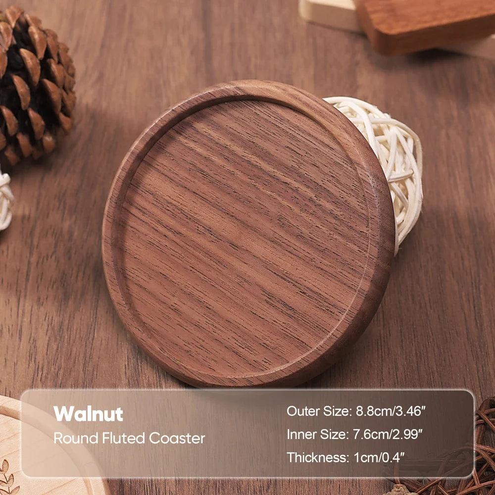 Solid Wood Round Drink Coaster