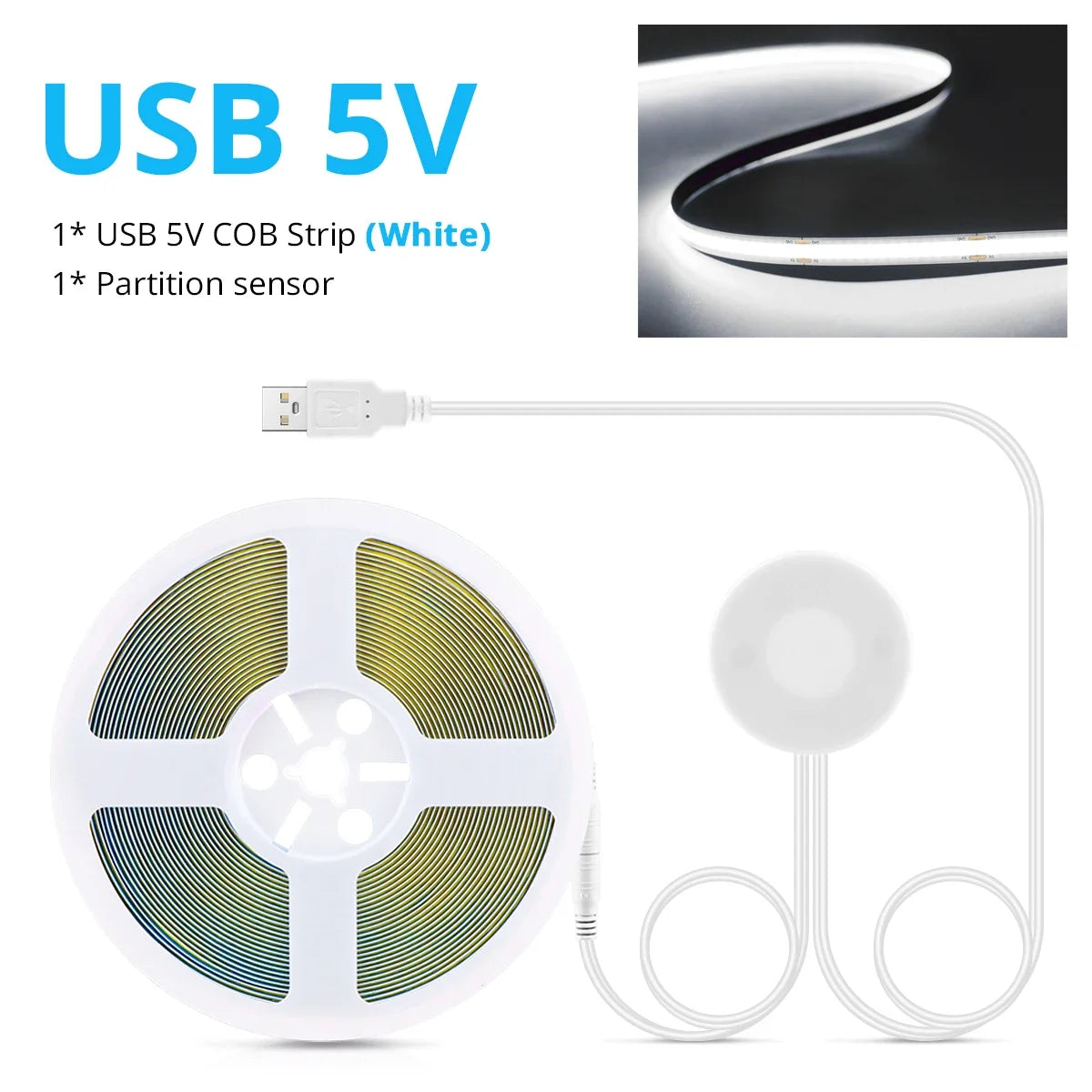 Desk Strip Light with COB LED and USB Connection