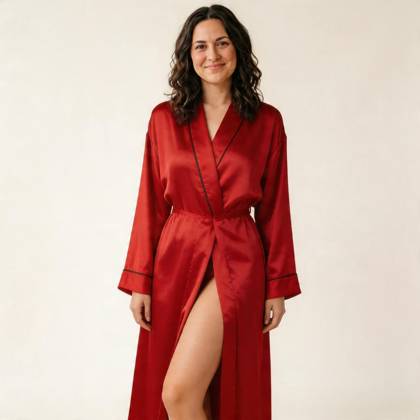Satin Nursing Robe in Moonlit Color