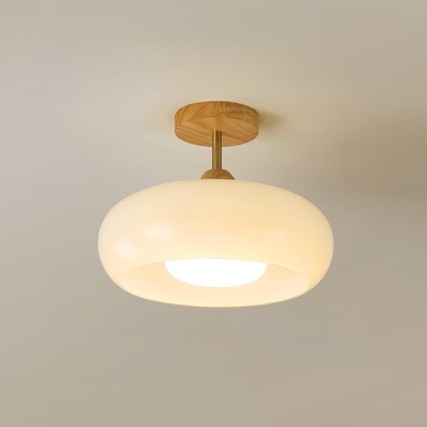Chic Wooden Semi-Flush Mount Ceiling Light Fixture