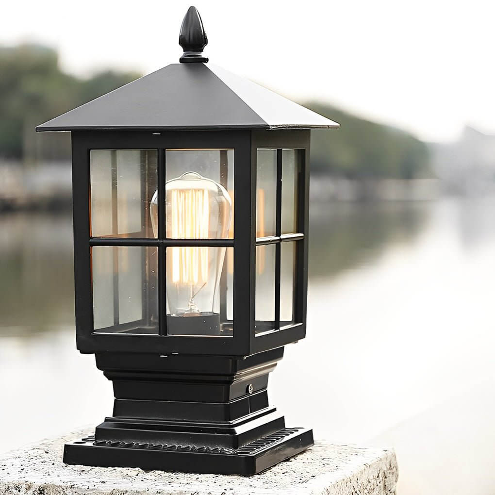 Stylish Weatherproof Garden Pillar Light – Elegant Black Design