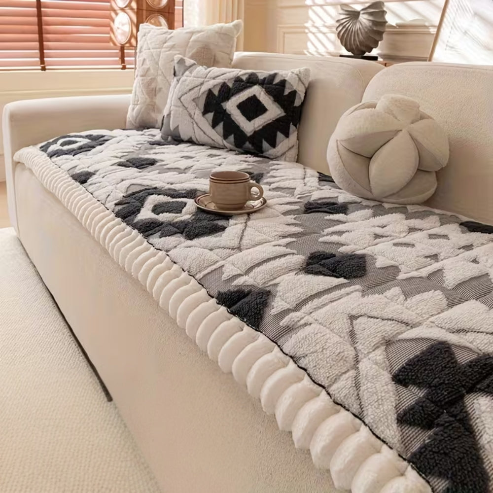 Luxurious Plush Sofa Shield - Cozy Cover for Pet Owners